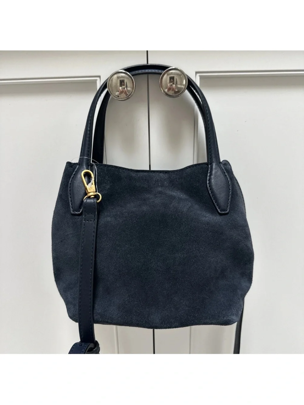 Madewell Navy Suede Crossbody Tote